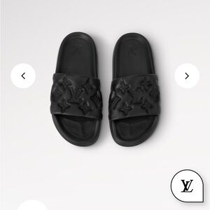 Black Louis Vuitton Waterfront Mule Slides